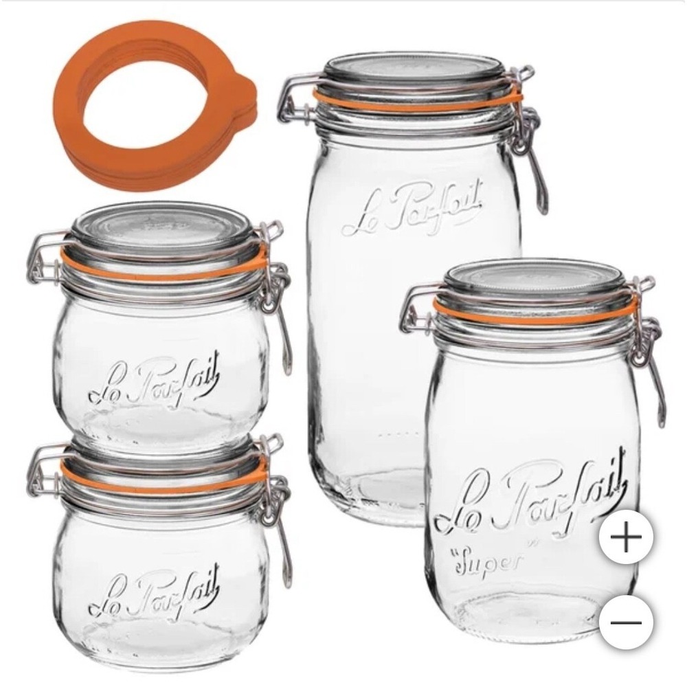 NEW Le Parfait Super Canning Storage Jars With Lid Set of 4 Made in France - Picture 2 of 6